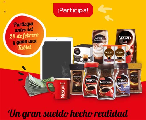 sorteo tablet nestle nescafe