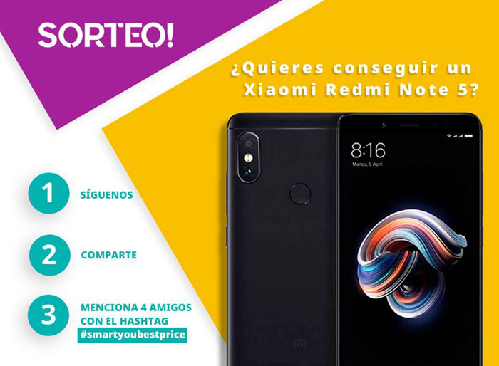 sorteo de xiaomi redmi note 5 de smart you