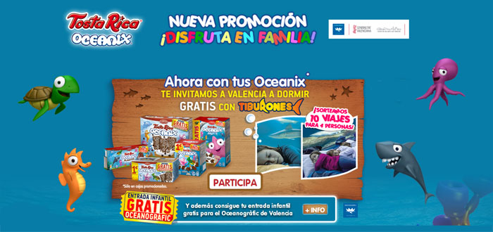 sorteo de tostarica oceanix de viaje valencia y entrada gratis