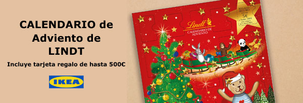 IKEA Calendario Adviento Lindt con tarjeta regalo