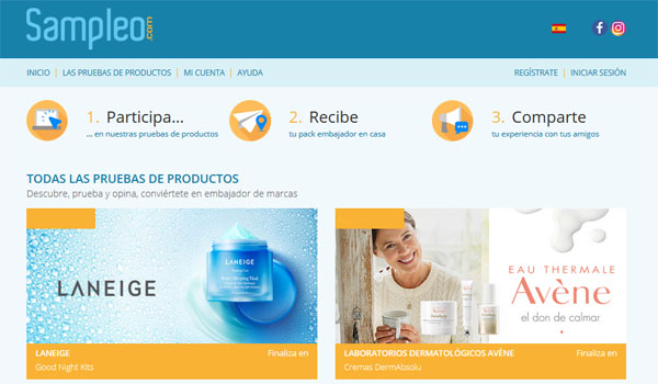 página web de sampleo para recibir productos gratis probarlos y opinar sobre ellos