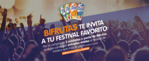 promoción de bifrutas para ganar dos entradas para tu festival favorito