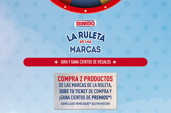 promoción de bimbo de la ruleta de las marcas para ganar experiencia wonderbox