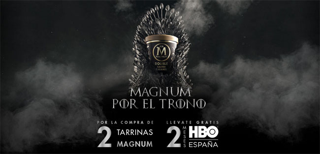 Promoción de Magnum para conseguir 2 meses gratis de HBO 