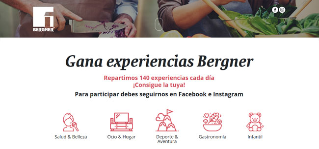 sorteo para ganar 140 experiencias de Bergner