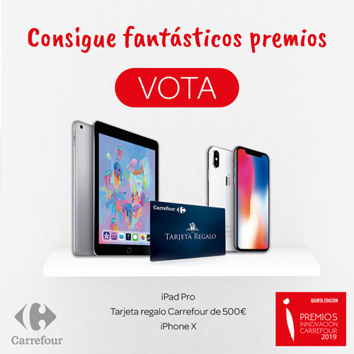 sorteo de carrefour de premios innovación para ganar iphone x, ipad, tarjetas de regalo de 500€