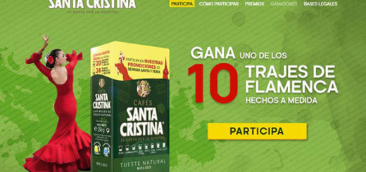 promoción de cafés santa cristina para ganar uno de los 10 trajes de flamenca que sortean para la feria