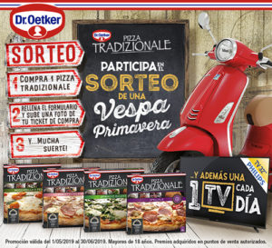 Promoción de Dr. Oetker sorteo vespa y tv philips de 32"