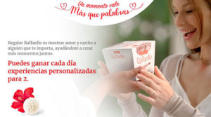 promoción de raffaello para ganar experiencias para 2 personas valoradas en 150 €