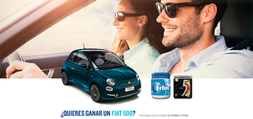 Promoción de orbit para entrar en el sorteo de un coche fiat 500 y premios diarios