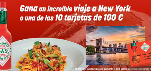 Gana un viaje a Nueva york para dos personas o tarjeta regalo valorada en 100€ gracias a la promoción de Tabasco