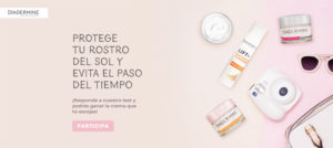 Promoción de diadermine con sorteo de muestras gratis o cupones de descuentos para probar cremas