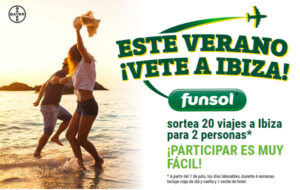 Promoción de funsol con el sorteo de un viaje para dos personas de Ibiza