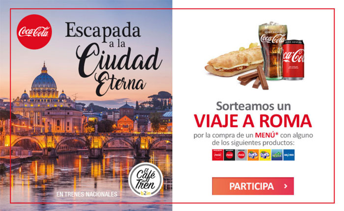 sorteo cocacola viaje roma menu ave renfe