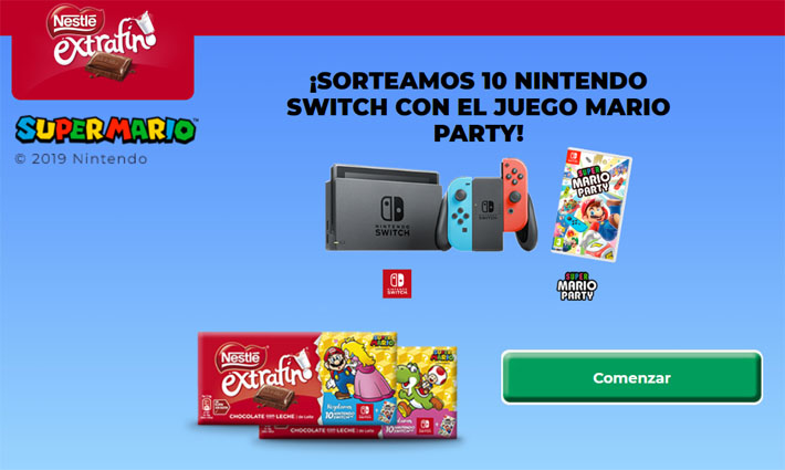 sorteo nestle extrafino nintendo switch juego mario party