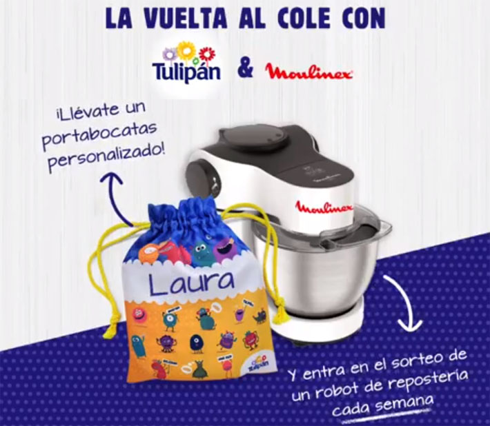 vuelta al cole tulipan sorteo robot moulinex bolsas bocadillos