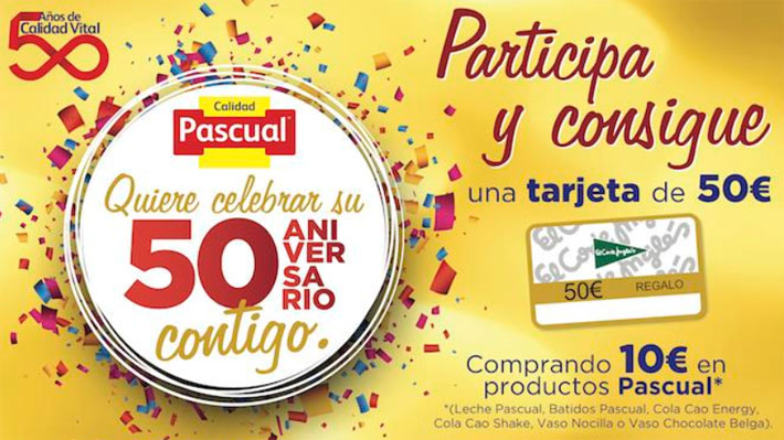 promo 50 aniversario pascual tarjetas regalo