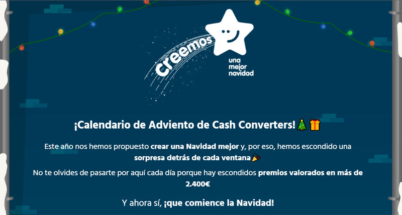 calendario adviento cashconverters sorteo