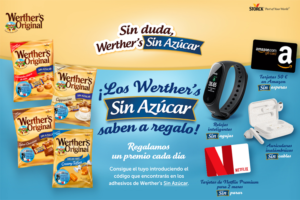 Sorteo Reloj inteligente, auriculares inalámbricos y tarjetas regalo Werther´s Sin Azucar