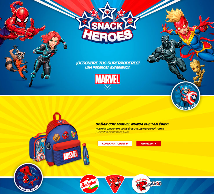 sorteo snack heroes viaje disneyland regalos marvel