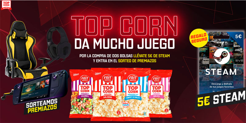 sorteo top corn gamers regalo steam