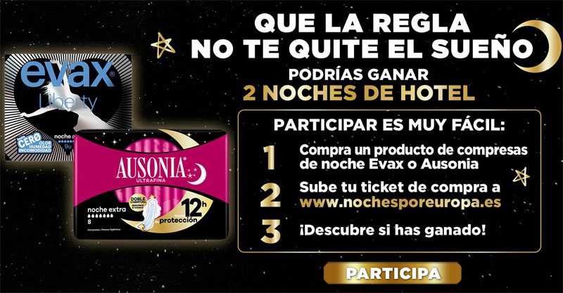 sorteo evax y sorteo ausonia noches por europa gratis