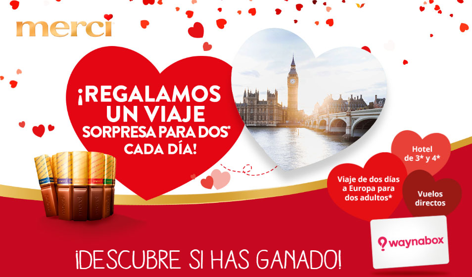 promo viaje merci sorteo viaje dos personas san valentin