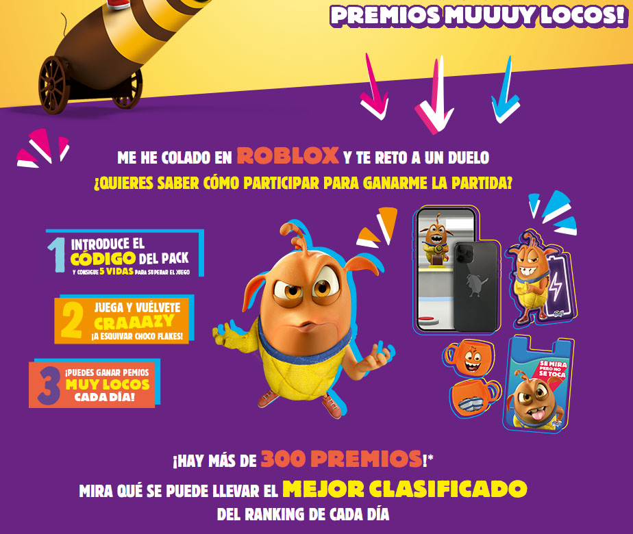 sorteo choco flakes crazy battle roblox premios