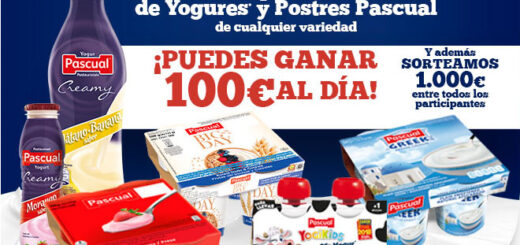 promoción yogurt pascual 62 premios de100 euros
