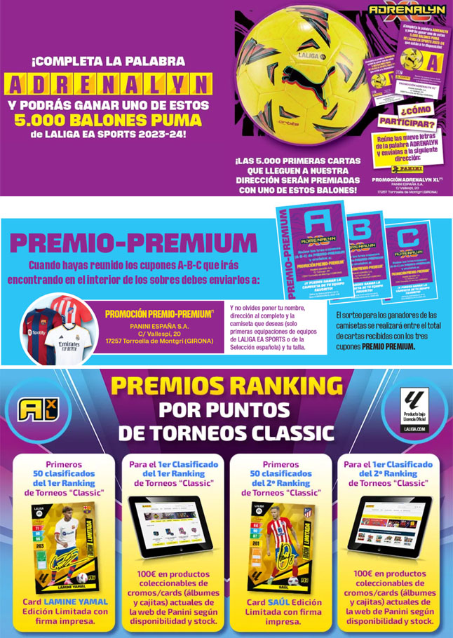 premios sorteo adrenalyn panini 2024